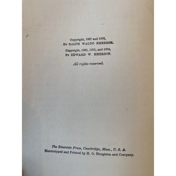 Emersons Complete Poems Vintage Hardcover Book 1904 - Picture 7 of 11